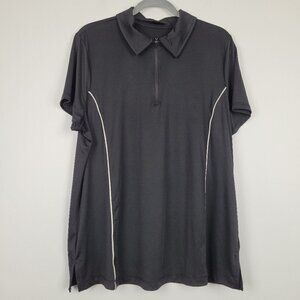 Lane Bryant LIVI Black 1/4 Zip Pullover Golf Polo Shirt 14/16